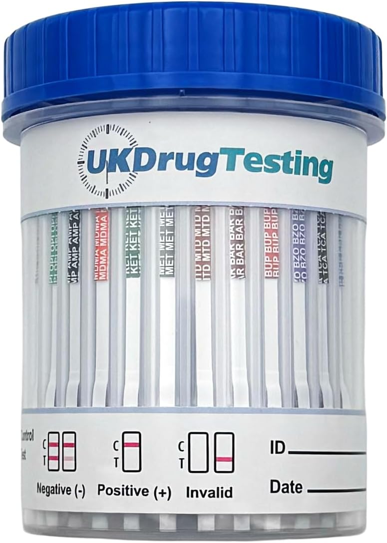 UKDrugTesting Ultra Sensitive Drug Testing Cup Kit Cannabis Cocaine Opiates and More in 1 Drug Test