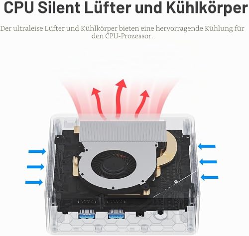 Beelink Mini S12 Pro, Mini PC avec processeur Intel Alder Lake-N100 (jusqu'à 3,4 GHz), 16 Go RAM 512 Go SSD Mini Computer, 4K Dual Display/HDMI/WiFi6/BT 5.2/LAN 2.5G - 5