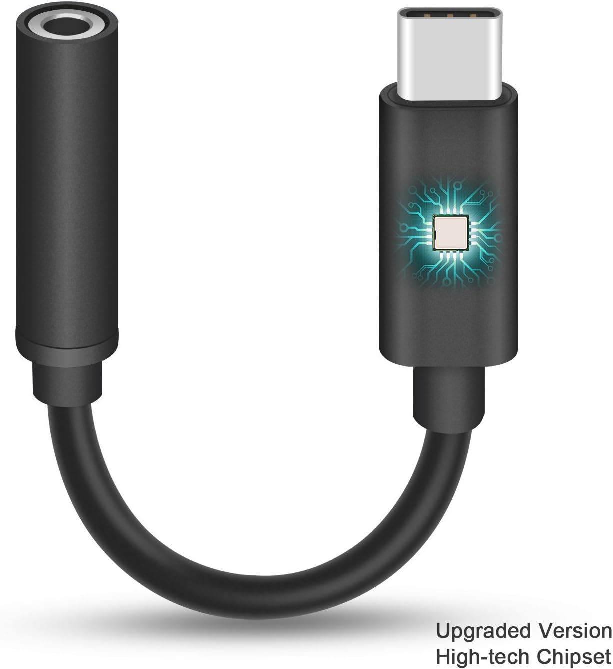 Type C to 3.5mm Audio Headphone Adapter, AddAcc Pixel 2 USB C to 3.5mm Stereo Earphone Converter, High-tech Chip/Hi-res/DAC Headphone Cord for Pixel 2/2XL, HTC U11, Moto Z2, Samsung S8/N8