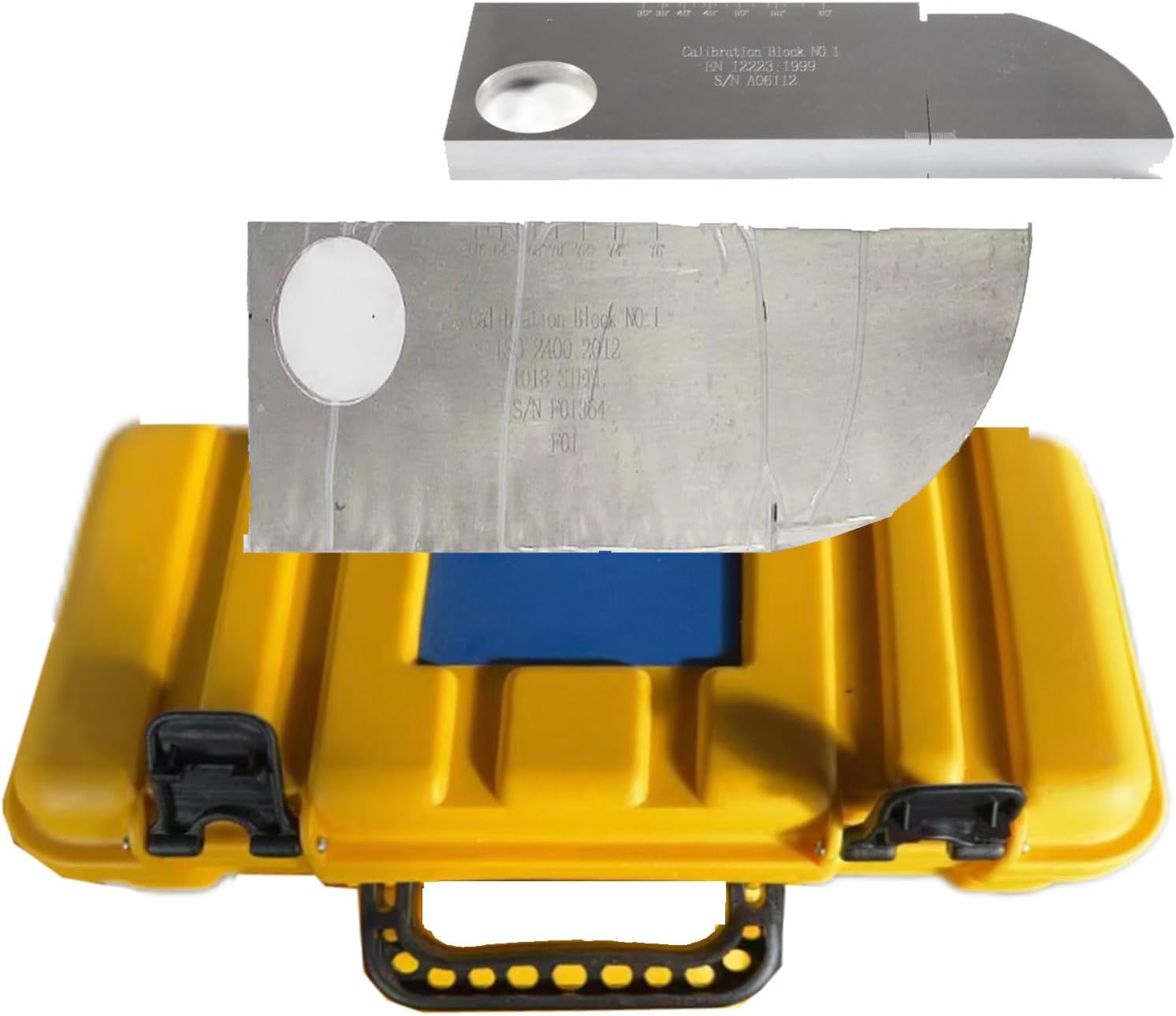 Calibration Block Digital Ultrasonic Flaw Detector 1018 Steel Nickel Plated Test Block with 100mm Radius 1.5mm 50.0mm Holes for Ultrasonic Flaw Detector Calibration ASTM E164 Standard