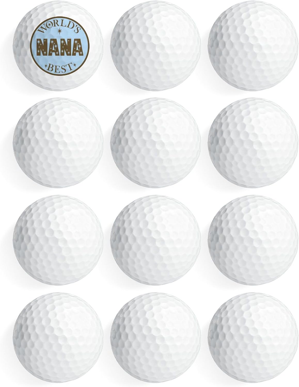 CafePress Worlds Best Star Circle Blue Nana Golf Balls (Pk O Novelty Golf Balls (Pk of 12)