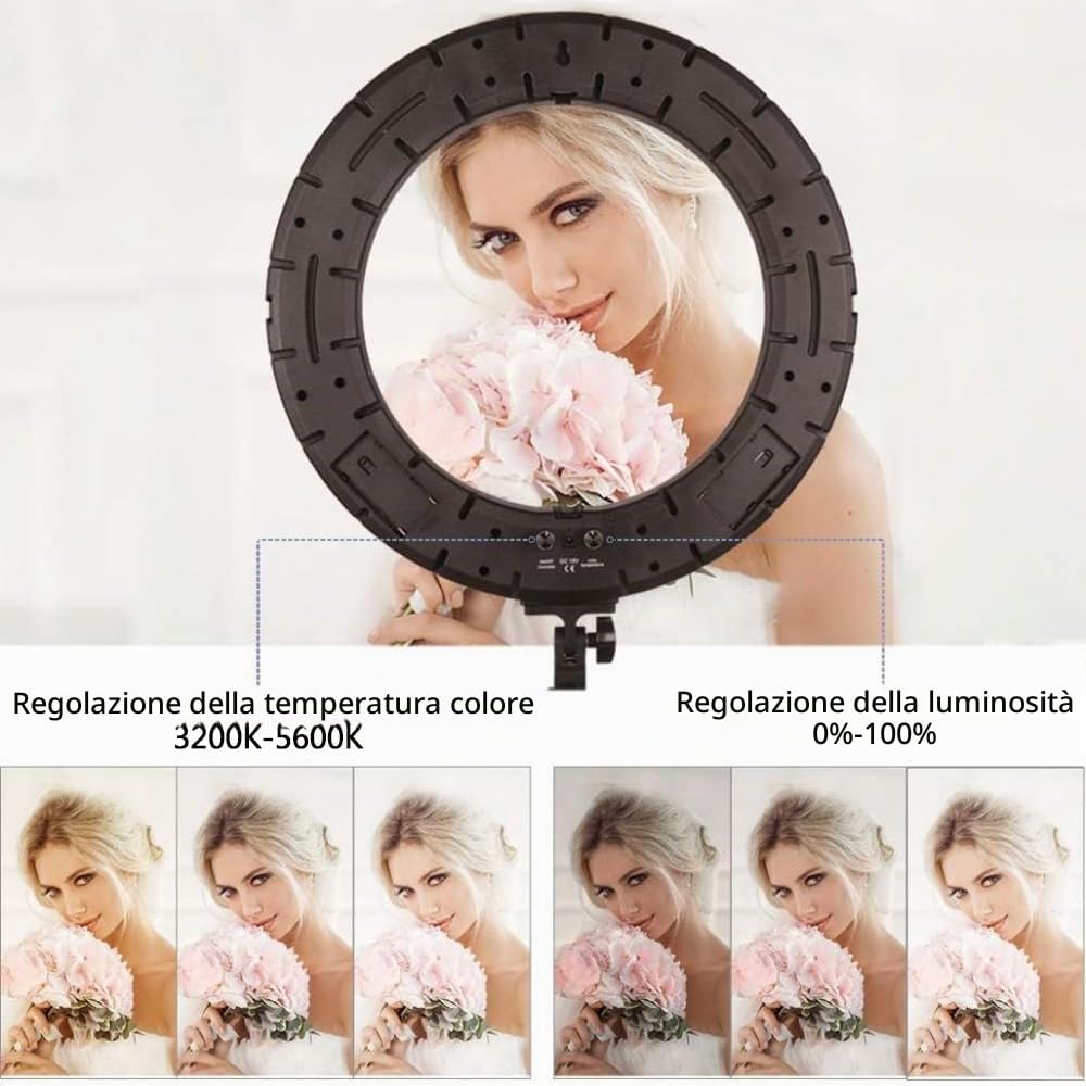 18" 60WLED Luce Anello Illuminazione Bellezza Tatuaggio Sopracciglio Lampada Dimmerabile Trucco Luce Fotografia Studio Vista Esterna con Slot per Batteria