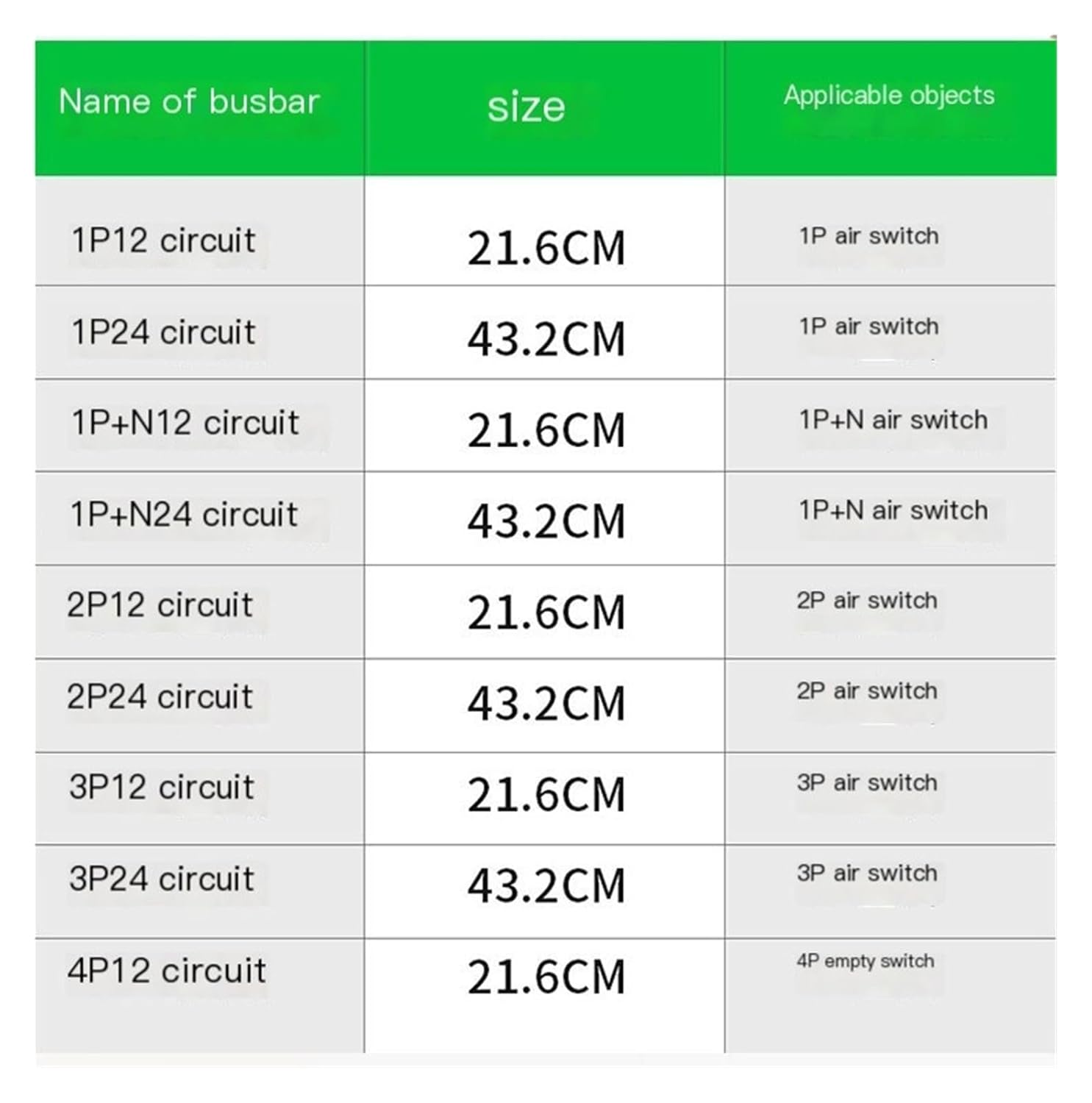 Air Switch Circuit Breaker 2P busbar 1P+N Terminal Block 3P air Switch Terminal Block 12-Position Loop(2P-24 Circuits)