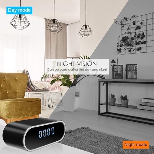 Miniatura 5 de SHAQMA - Reloj de cámara oculta con cámara espía, 1080P HD, WiFi, cámara de niñera, con visión nocturna, detección de movimiento, aplicación de