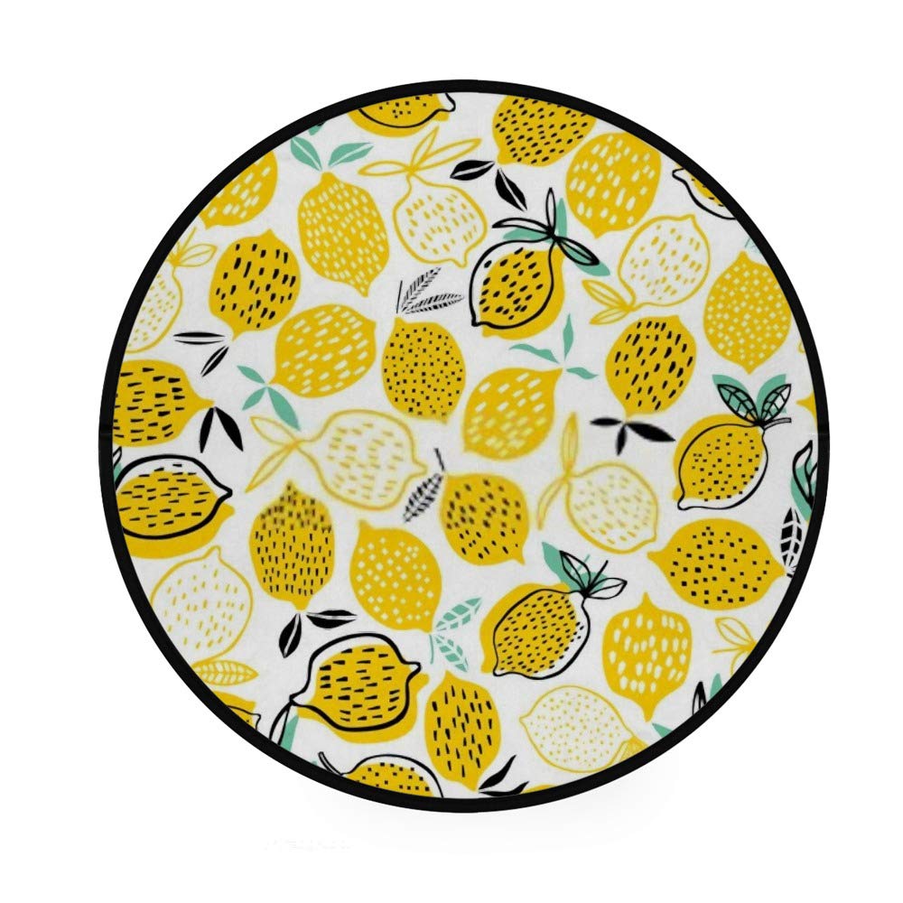 Paillasson rond citron tapis de salon et salle de jeux
