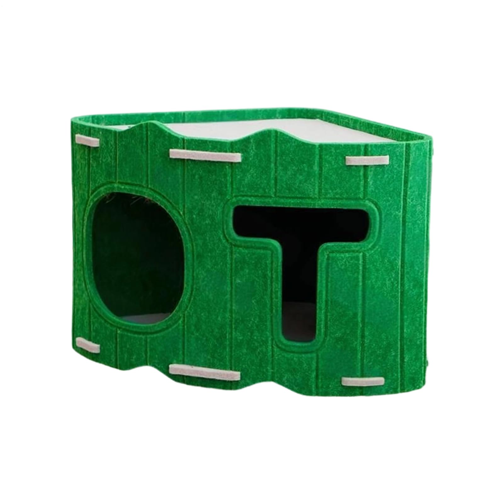 Cabane avec double entrée en feutre pour chat idéale en appartement et balcon