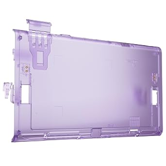 eXtremeRate Replacement DIY Rear Back Plate for Nintendo Switch 2 Handheld Console, Custom Housing Cover Shell Case for Switch 2 Without Kickstand - Clear Atomic Purple