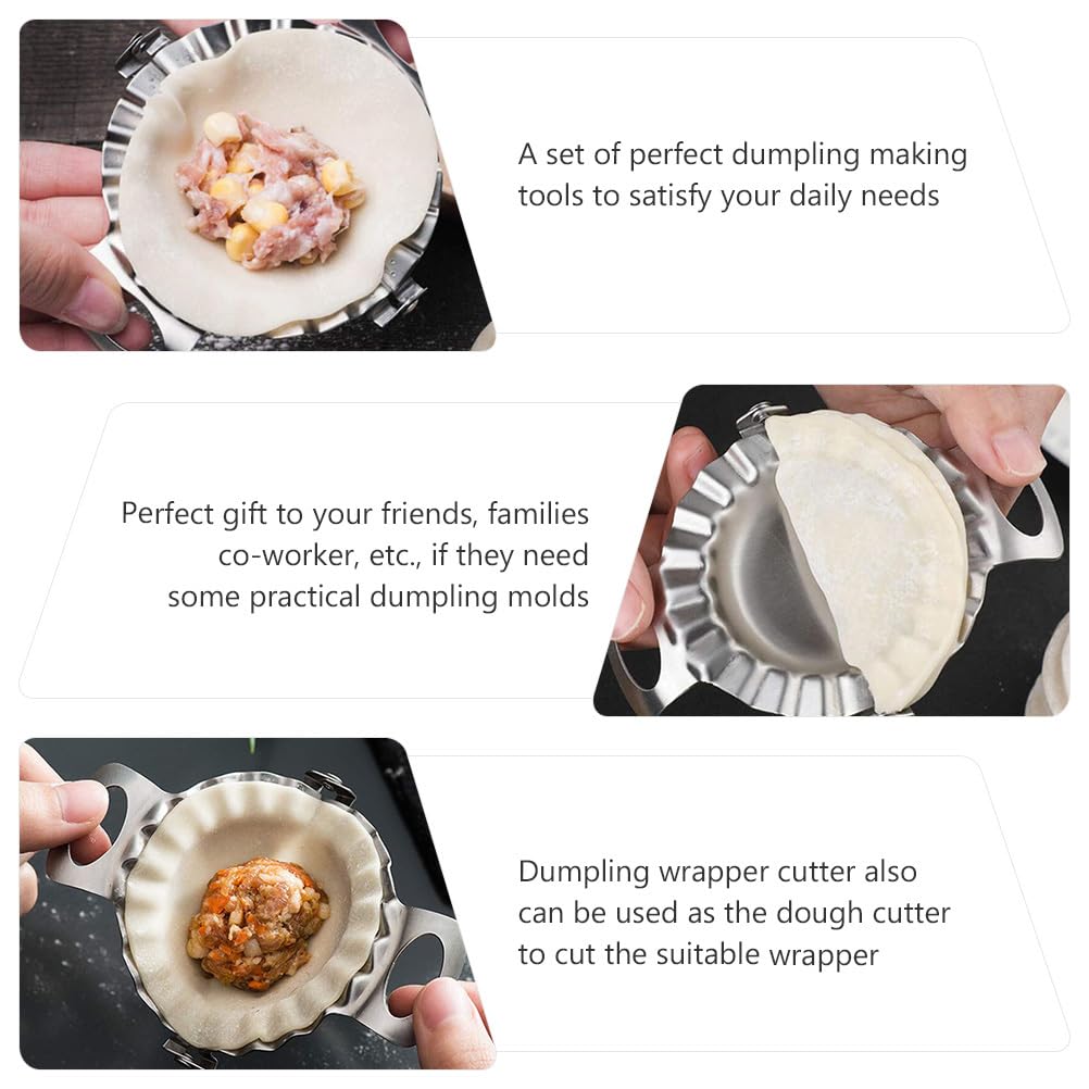 ABOOFAN Dumpling Press Set 5 Inch Dumpling Wrapper Cutter and Dough Press Tools for Homemade Gyoza Wonton Pierogies Kitchen Moulds Food Grade - Image 4