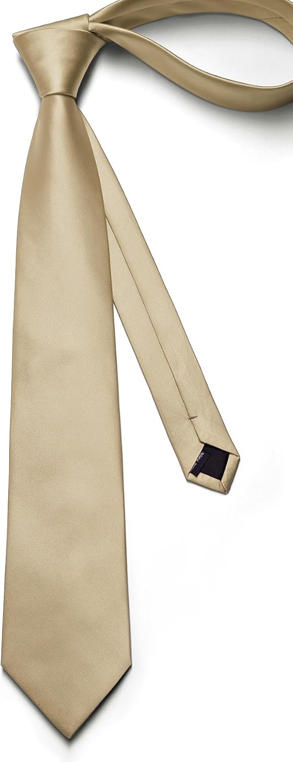 Enlision Mens Ties Solid Color Satin Necktie Ties for men Handkerchief Cufflinks Pocket Squares for Wedding - Image 4