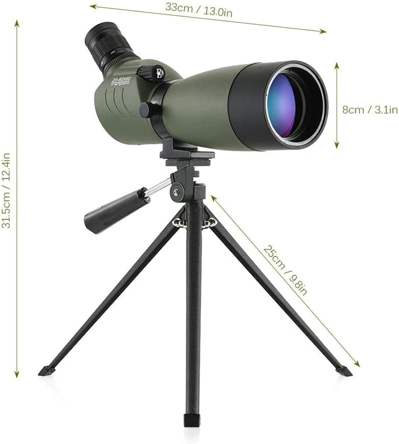 Waterproof Angled Spotting Scope Monocular Telescope with Tripod Carry Case for Bird Watching Traveling