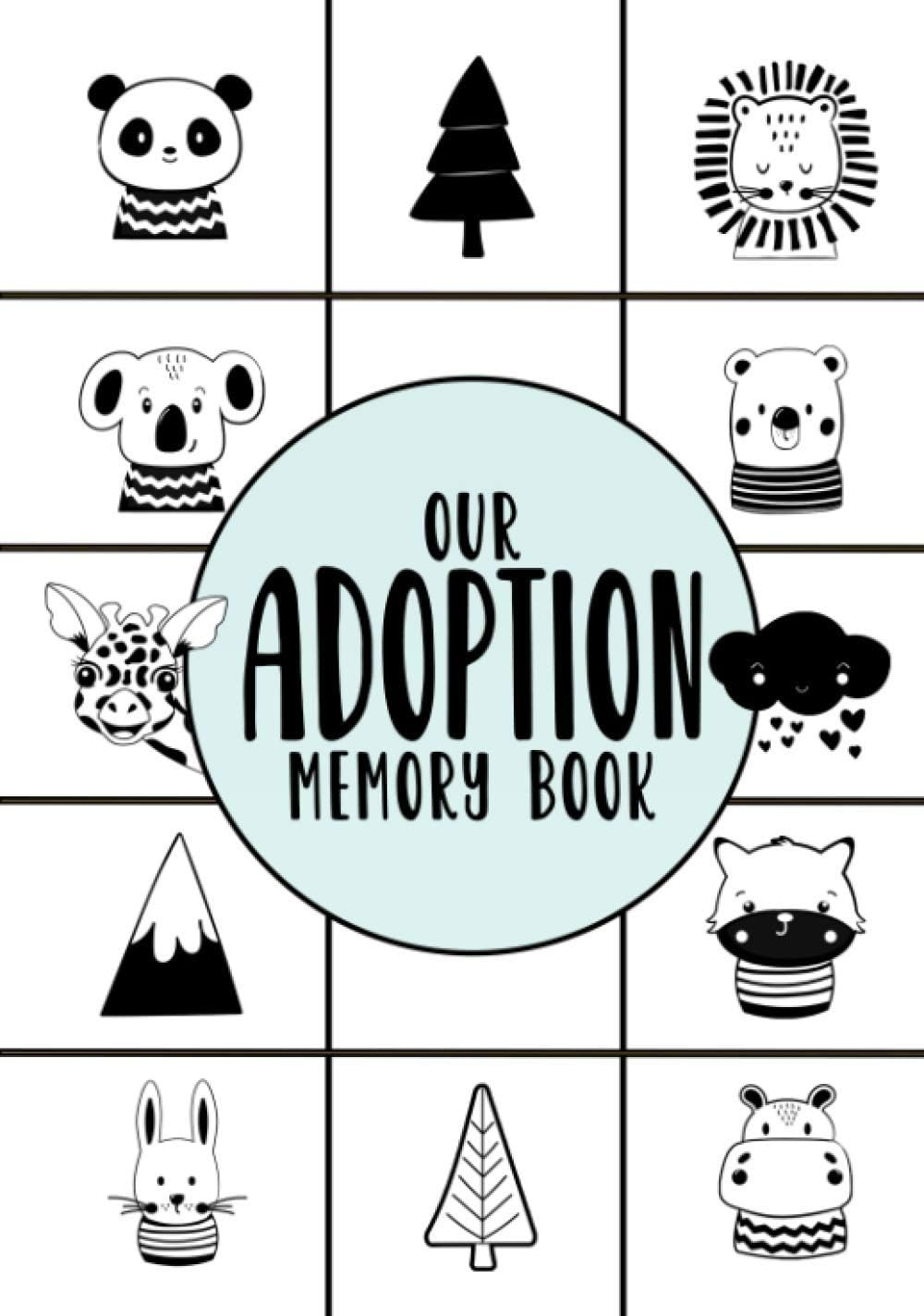 Our Adoption Memory Book: A Modern Keepsake Baby Child Journal with Prompts for Adoptive Parents | Scandinavian Animal Theme | Hardcover