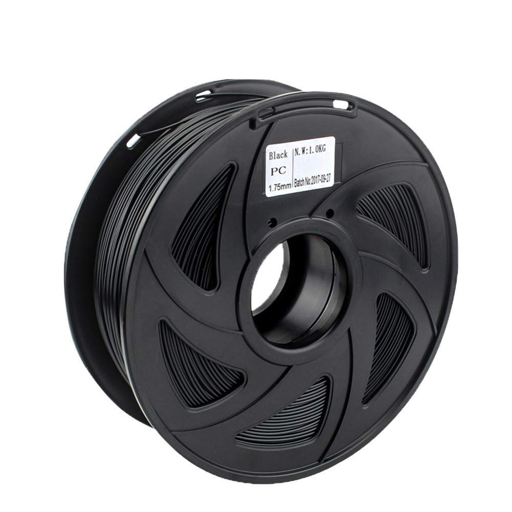 NO LOGO LSB-3D-Druck, 1pc 1.75 / 3mm Premium-PC Filament for 3D-Drucker Polycarbonat Filament Starke Thermoplastisches Temperaturbeständigkeit (Größe : 1KG 3mm Black)