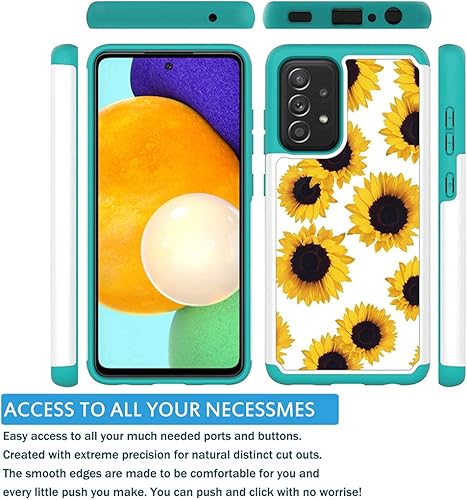 Miniatura 2 de Bonita funda para Galaxy A52 5G, Samsung A52 5G, a prueba de golpes, resistente, para Samsung Galaxy A52 5G (girasol)