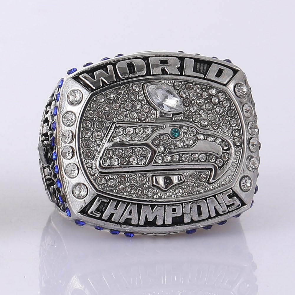 2013 Seahawks Championship Ringe Mit Holzbox National Football Champion Ring Rugby Schmuck Kollektion Sport Gewinner Award Preis Geschenke Für Fans