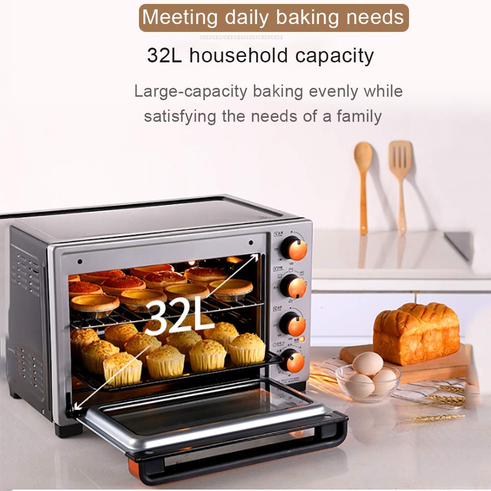 Wielofunkcyjny elektryczny piekarnik kuchenny, biurkowy mini piekarnik, emaliowana wkładka, bezpieczny i łatwy do czyszczenia, niezależna kontrola temperatury, wszechstronna konfiguracja spełniająca
