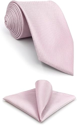Vista 62 de S&W SHLAX&WING Conjunto de corbata de color sólido y pañuelo de bolsillo para hombre C33