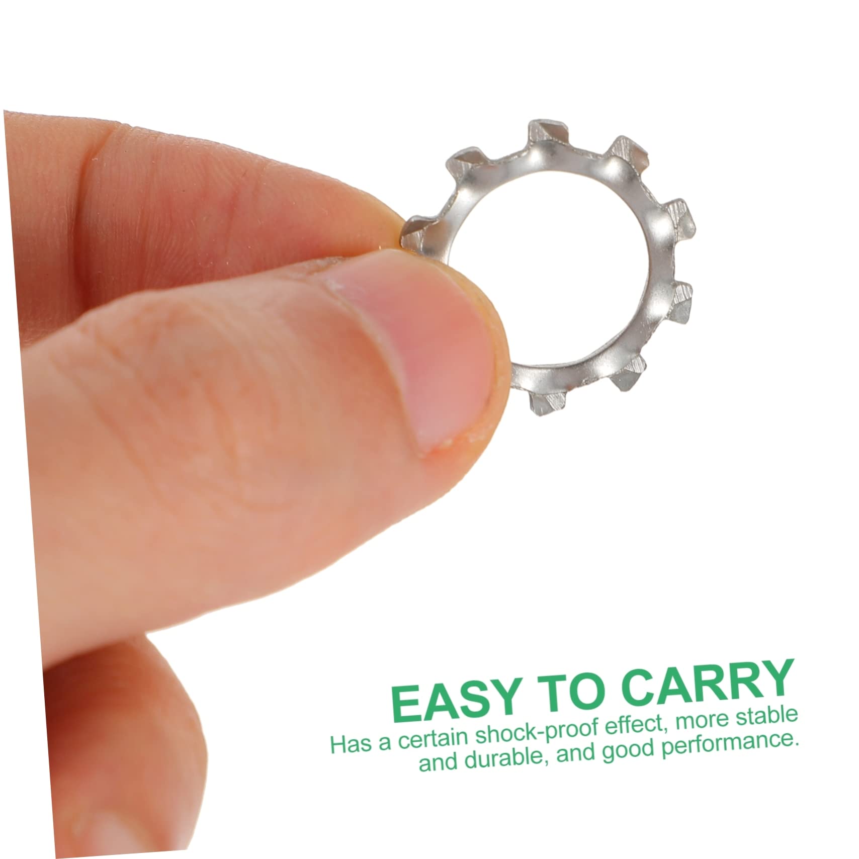 Unomor Practical External Tooth Washers 280 Pcs Set Stainless Lock Washers Serrated Star Lock Secure Fit