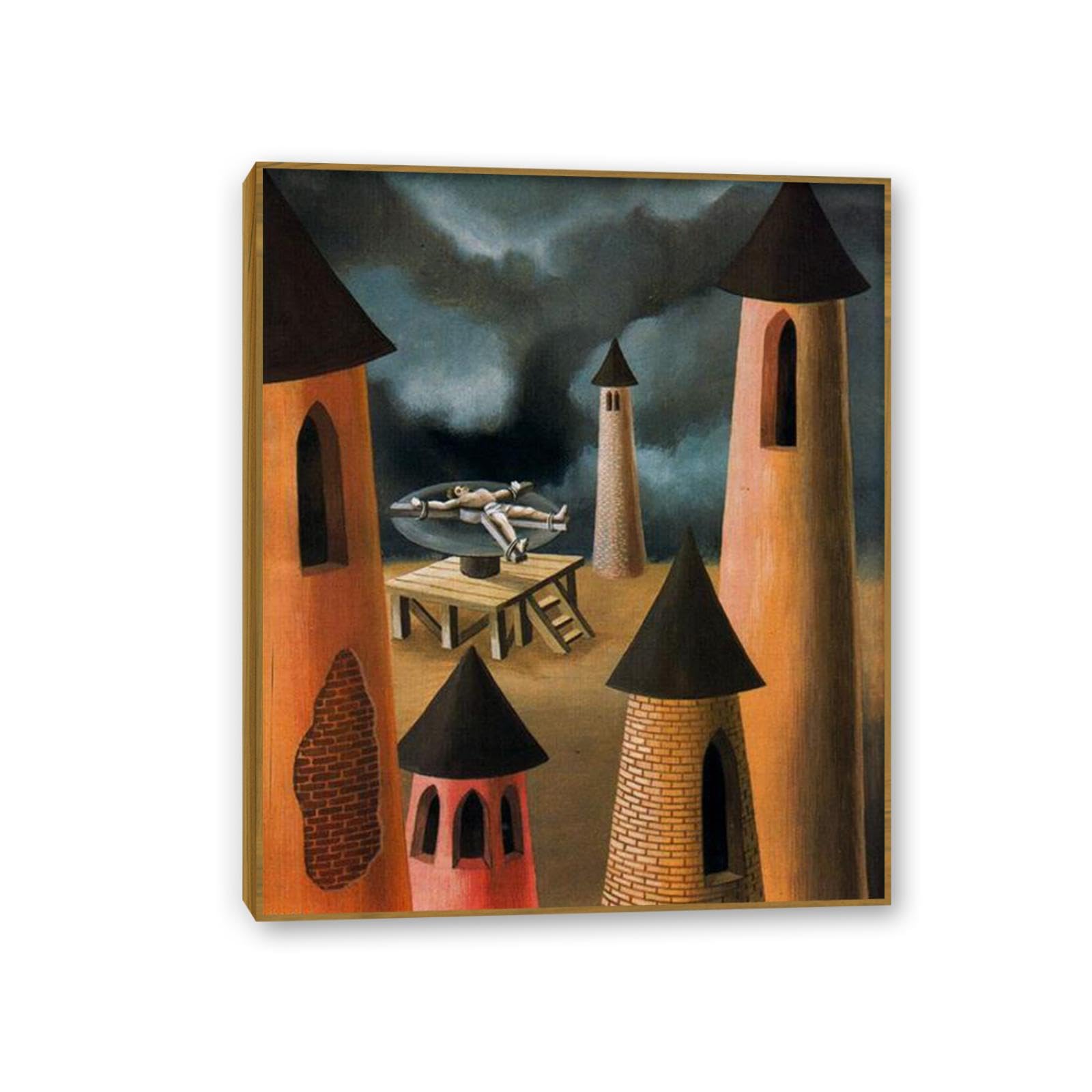 MYCGGDGH Remedios Varo Canvas Wall Art Reproductions of Famous Paintings Pain Famous Artist Artwork Wall Decor for Living Room Bedroom Home Decor 65x50cm(26x19in) Teak frame