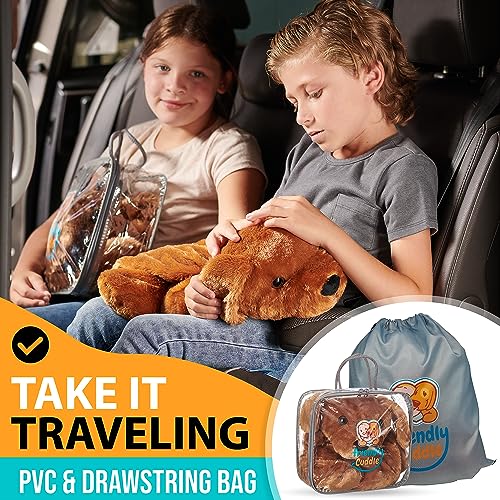 Image of FRIENDLY CUDDLE Weighted Lap Blanket for Kids & Adults - Kids Weighted Blanket - ASD, Sensory Processing Weighted Stuffed Animals Dog Toy - Microwavable Weighted Lap Pad for Kids, 5 Lbs.