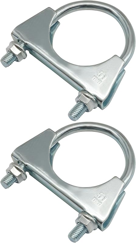 Abraçadeira tipo U para escapamento Murtenze para tubo de 5,08 cm – Pacote com 2