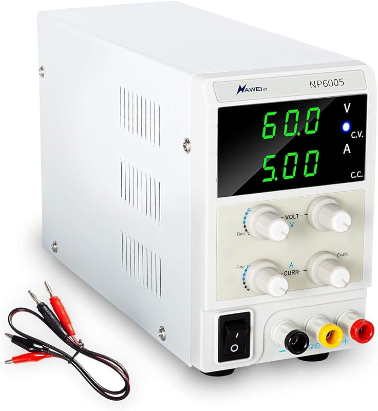 variable de la fuente de alimentación de 60V 5A DC, CC y CV, con la pantalla LED de 3 bits | Fuente de alimentación de laboratorio de banco ajustable, para carga de batería, galvanoplastia, electrólisis, reparación electrónica, prueba de circuito, reparación
