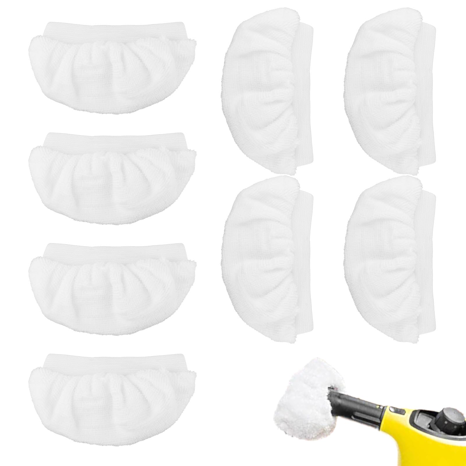 Gripiti Universal Steam Mop Pads Replacement 8 Pcs, Washable Handheld Steam Cleaner Microfibre Cloth Cover Reusable Cleaner Accessories for Bissell Steam Shot PurSteam Comforday (White)