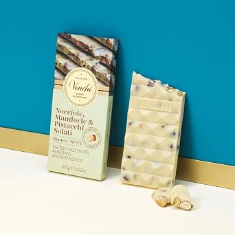 Venchi White Chocolate with Pistachios and Salted Nuts (Pack of 2)