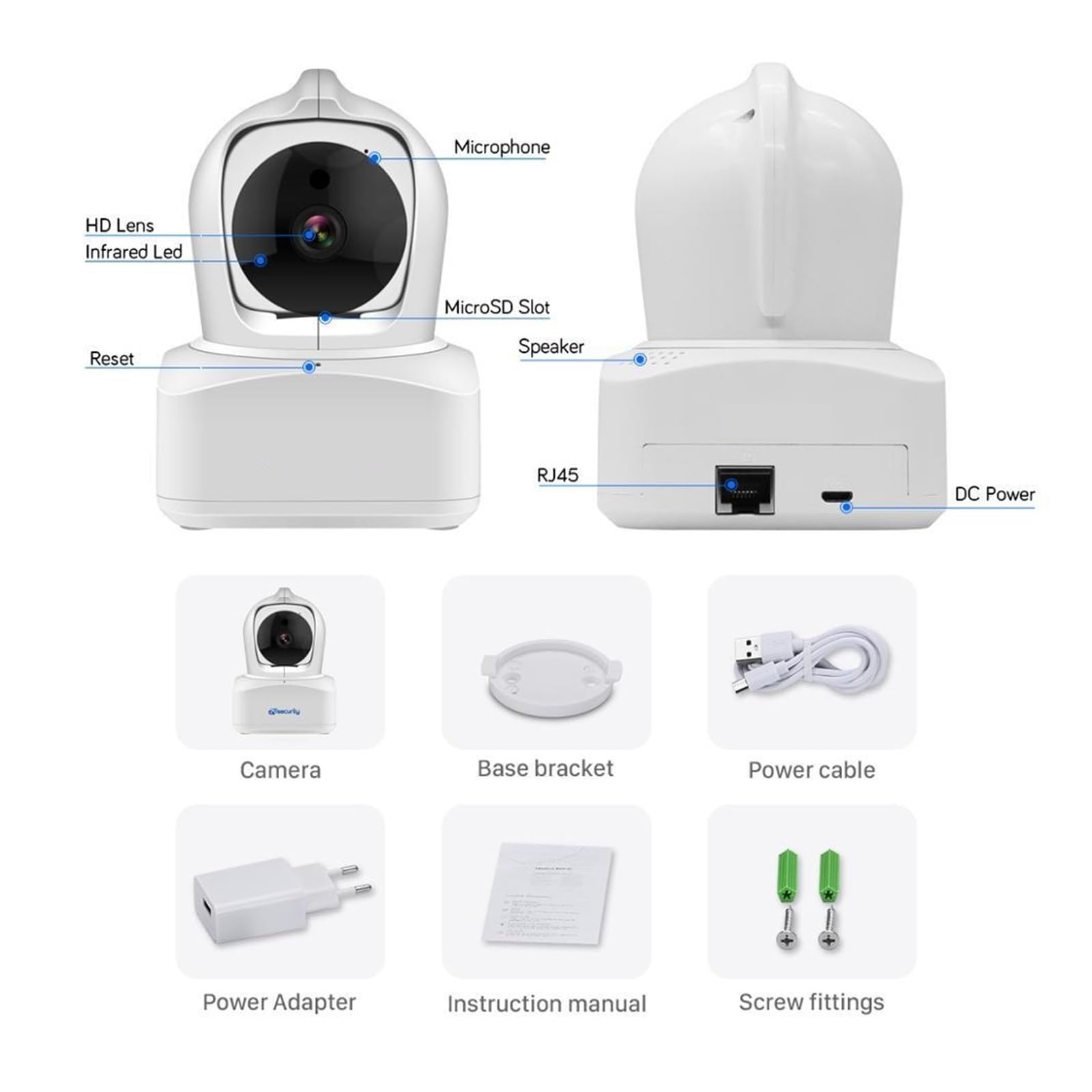 Telecaera WiFi Per Interni, 2K 360 Telecaere Per La Sicurezza