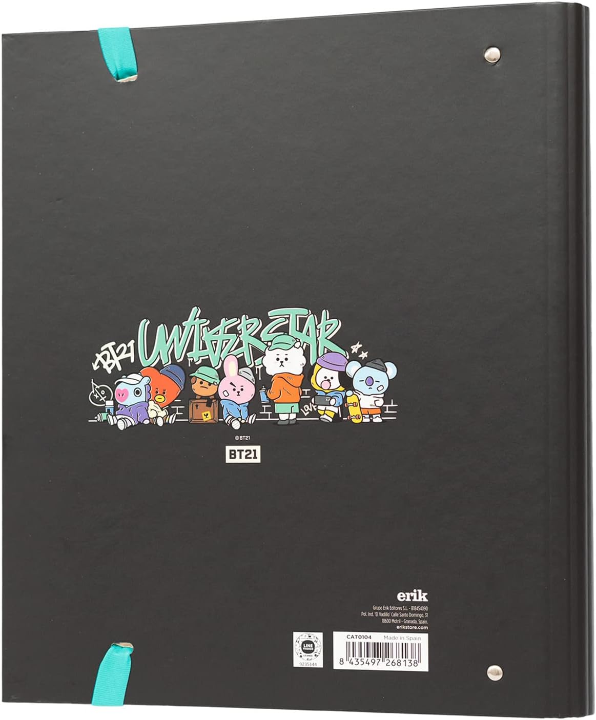 Grupo Erik 4 Ring Binder A4 - BT21 Kawaii Stationery, 10.6 x 12.6 inches - 27 x 32 cm - Image 3