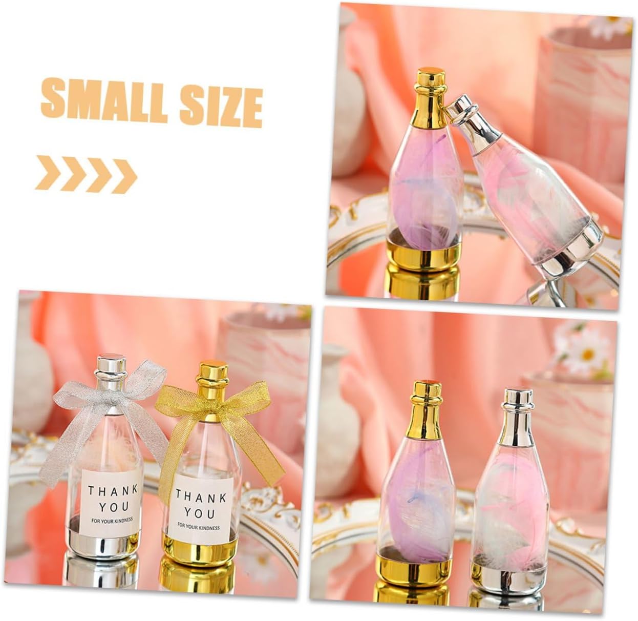 20pcs Gold Large Sparkling Wine Bottle Candy Case Mini Wine Bottles Candy Containers Party Favors for Wedding Birthday Bridal Shower