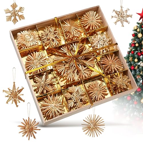 Gerrii 48 Pcs Straw Ornaments Set Scandinavian...