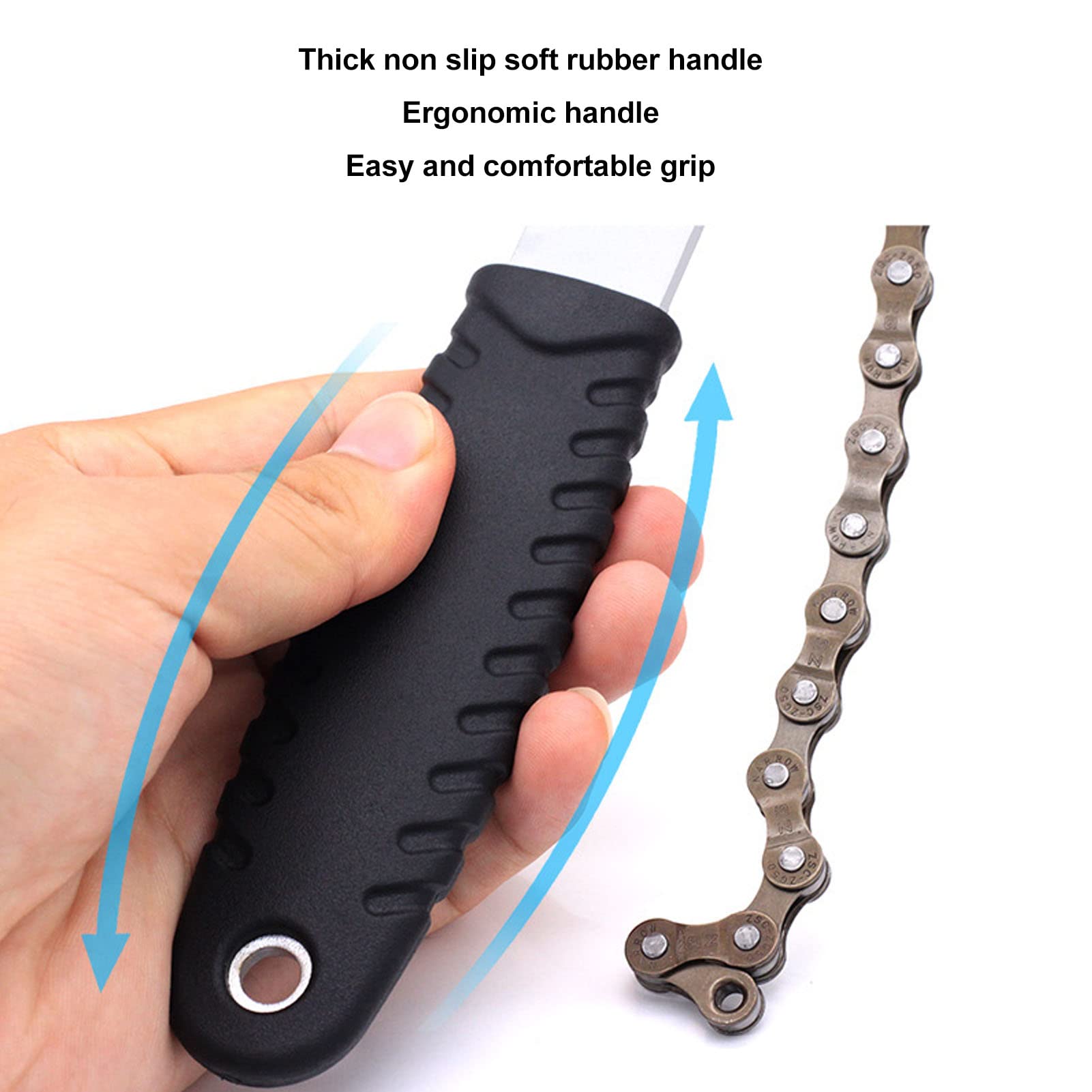 HERCHR Bike Chain Wrench, Bike Cassette Chain Wrench Steel Ergonomic Bike Chain Whip Freewheel Repair Tool for Mountain Road Bike - Image 3