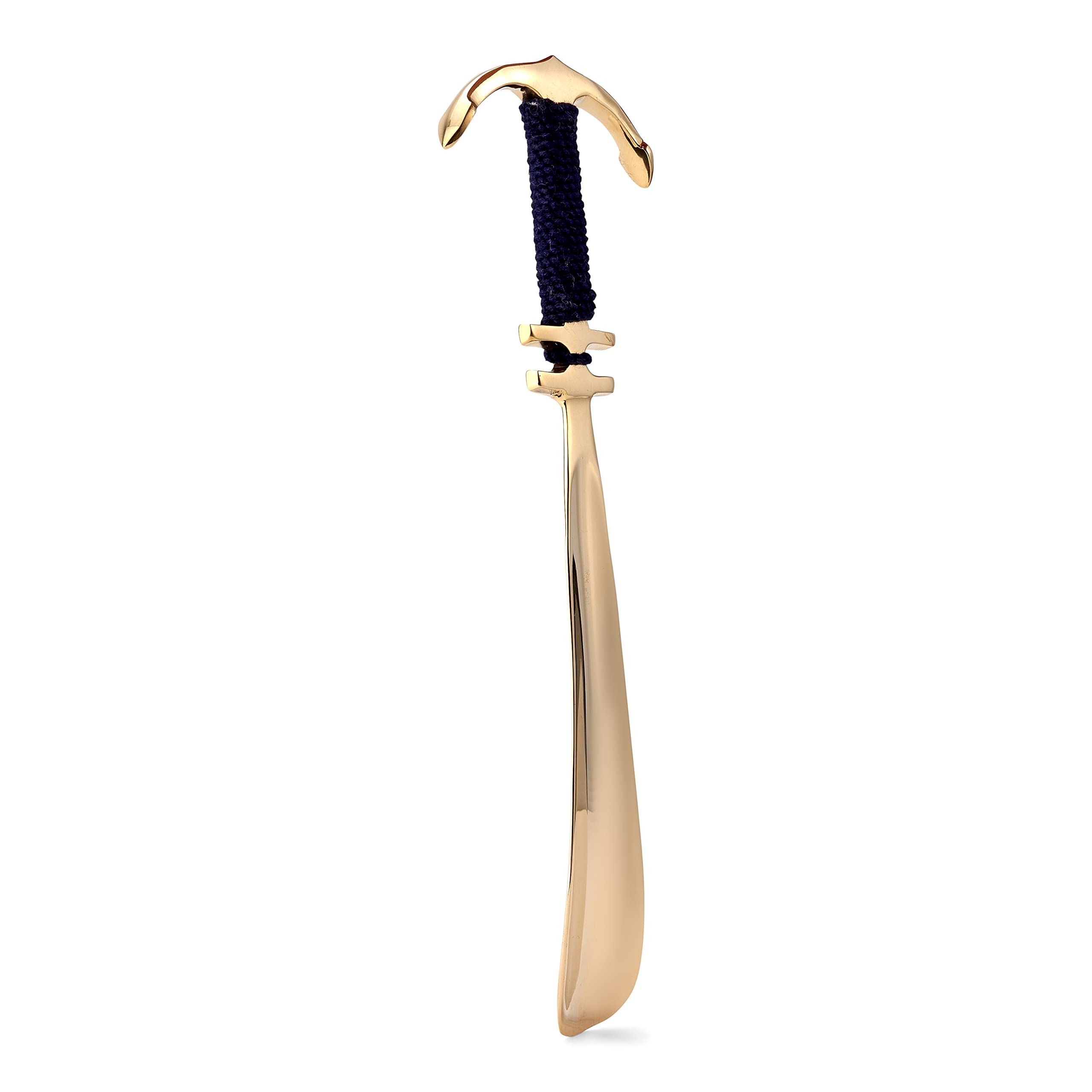 Calzascarpe Lungo NKlaus 46 Cm | Ottono Dorato Con Manico In Legno | Elegante E Stabile