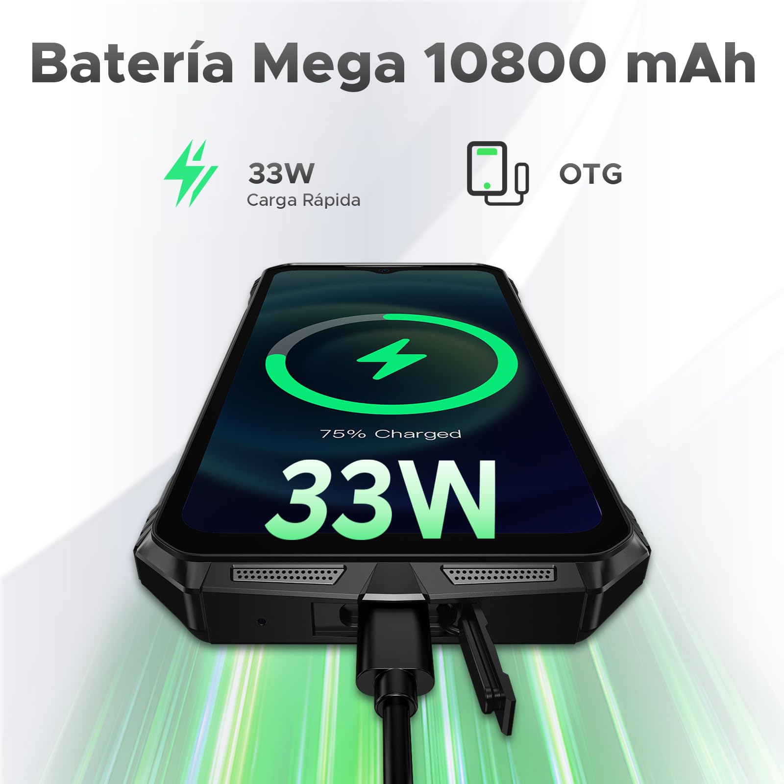 S118 Pro 5G Movil Irrompible MTK7050 24GB+512GB, 6.6''FHD+/120Hz Móvil Rugerizado, 4K/108MP+20MP Visión Nocturna, 10800mAh(33W), NFC/Huella&Face ID/Doble SIM 5G Movil Resistente