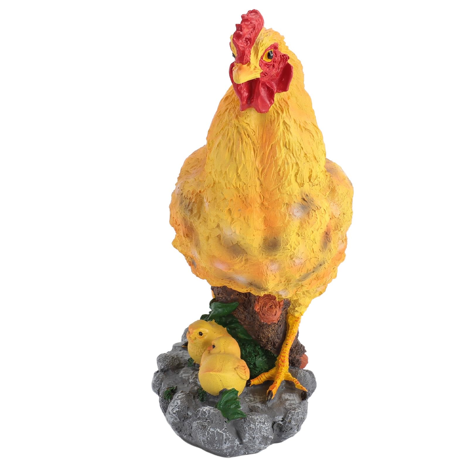 Statua di Gallina da Giardino con Pulcini Piccoli Sculture di Animali in Resina Decorazione Statua per Esterni, Figurine di Gallina Accessori da Giardino per Decorazioni da Scrivania Paesaggistiche Ma