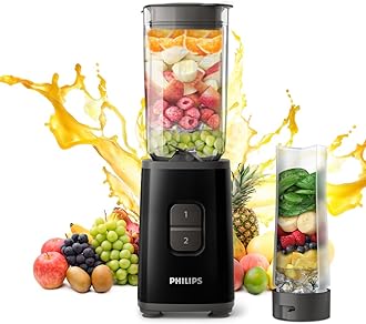- Domestic Appliances Plastic HR2602/90 Mini Blender Mixer Grinder | Smoothie Maker | 350W Power | 2-Jar Capacity | With Variable Speed Control | Perfect for Smoothies, Mixing & More, Black