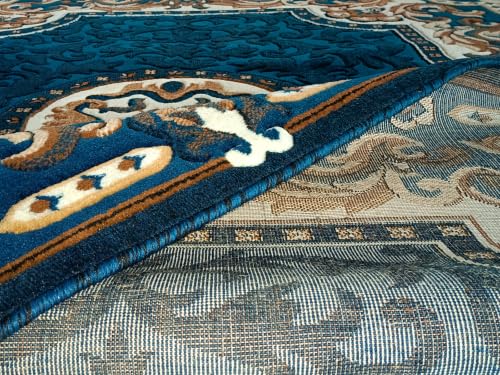 Image of SABIRA Carpet Modern Floral Area Rug Large Carpet for Living Room, Bedroom & Dining Room, Washable, Non-Slip, Blue Color (6X8 FEET)