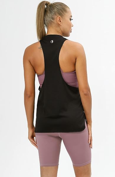 icyzone Femmes Décontracté Débardeur de Sport sans Manches en Vrac Exercice Yoga Running Tank Tops, Paquet de 3 - 4