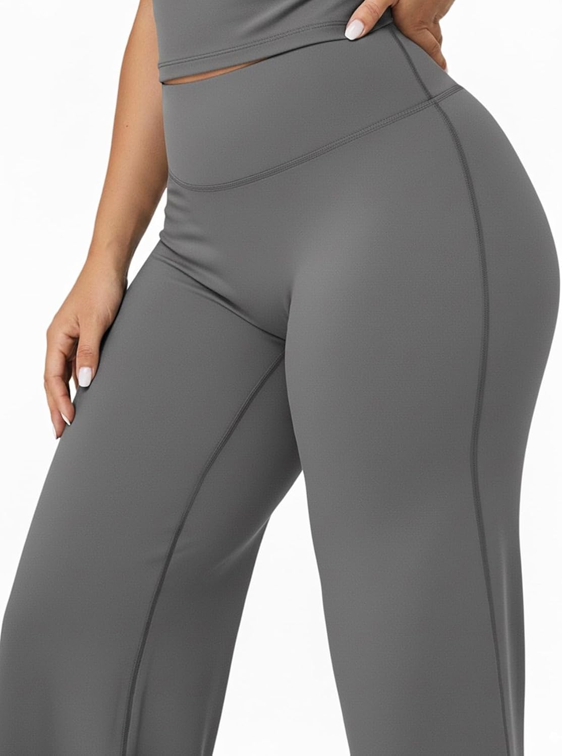 Straight Leg Yoga Pants for Women Wide Leg High Waist Stretch Soft Flared Workout Leggings - Image 4