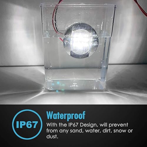 Miniatura 4 de Luces marinas blancas para barcos de cortesía de cabina de popa, luces LED de navegación de 3 pulgadas 6-2835-SMD LED de 12 V, lente transparente