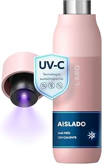 LARQ PureVis 500ml – Botella Térmica Autolimpiable con Purificador de Agua UV-C – Acero Inoxidable de Doble Pared – Hermética – Mantiene Frío y Calor – Diseño Premiado - Himalayan Pink