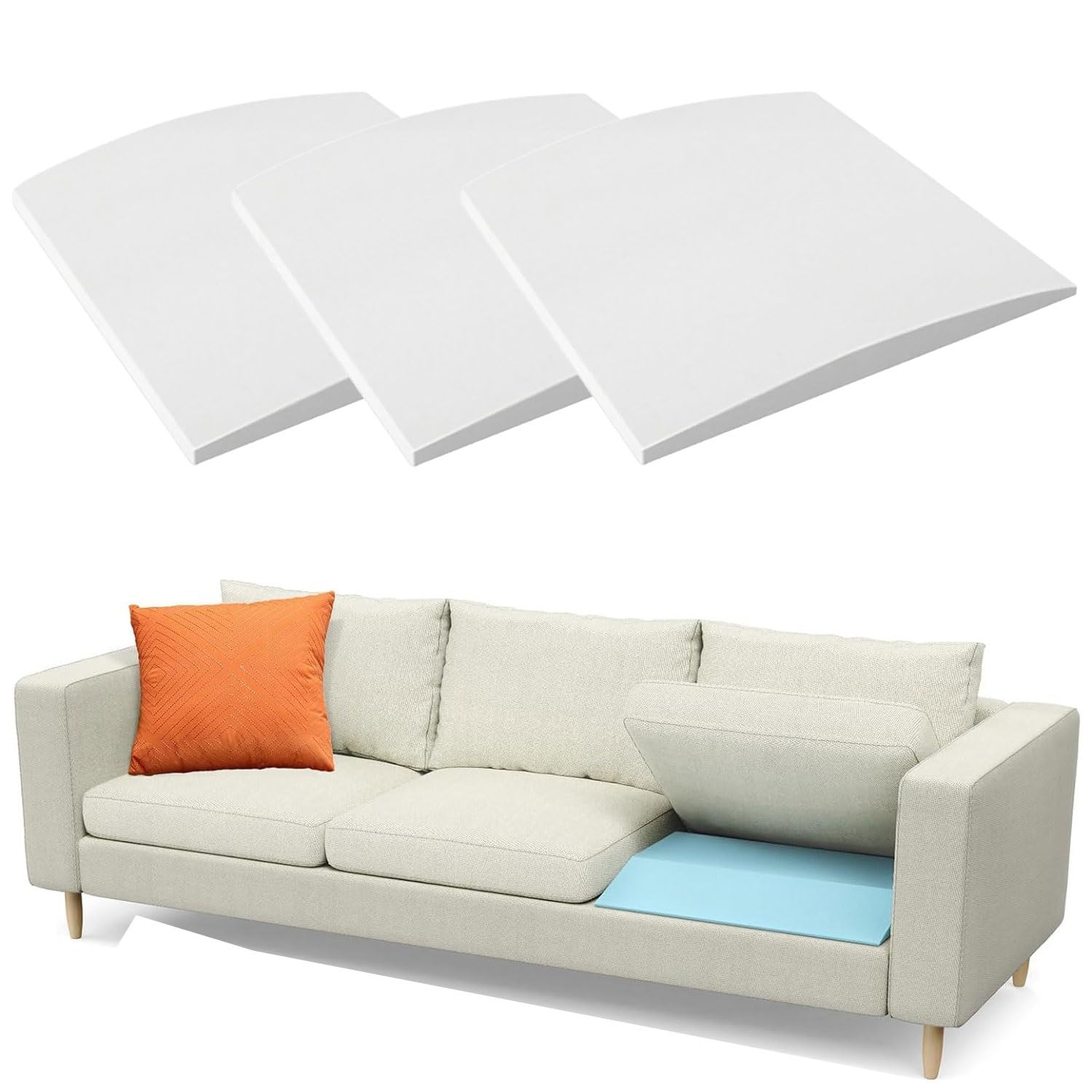 Coussin de support canapé 50x50cm et insert mousse haute densité pour chaise