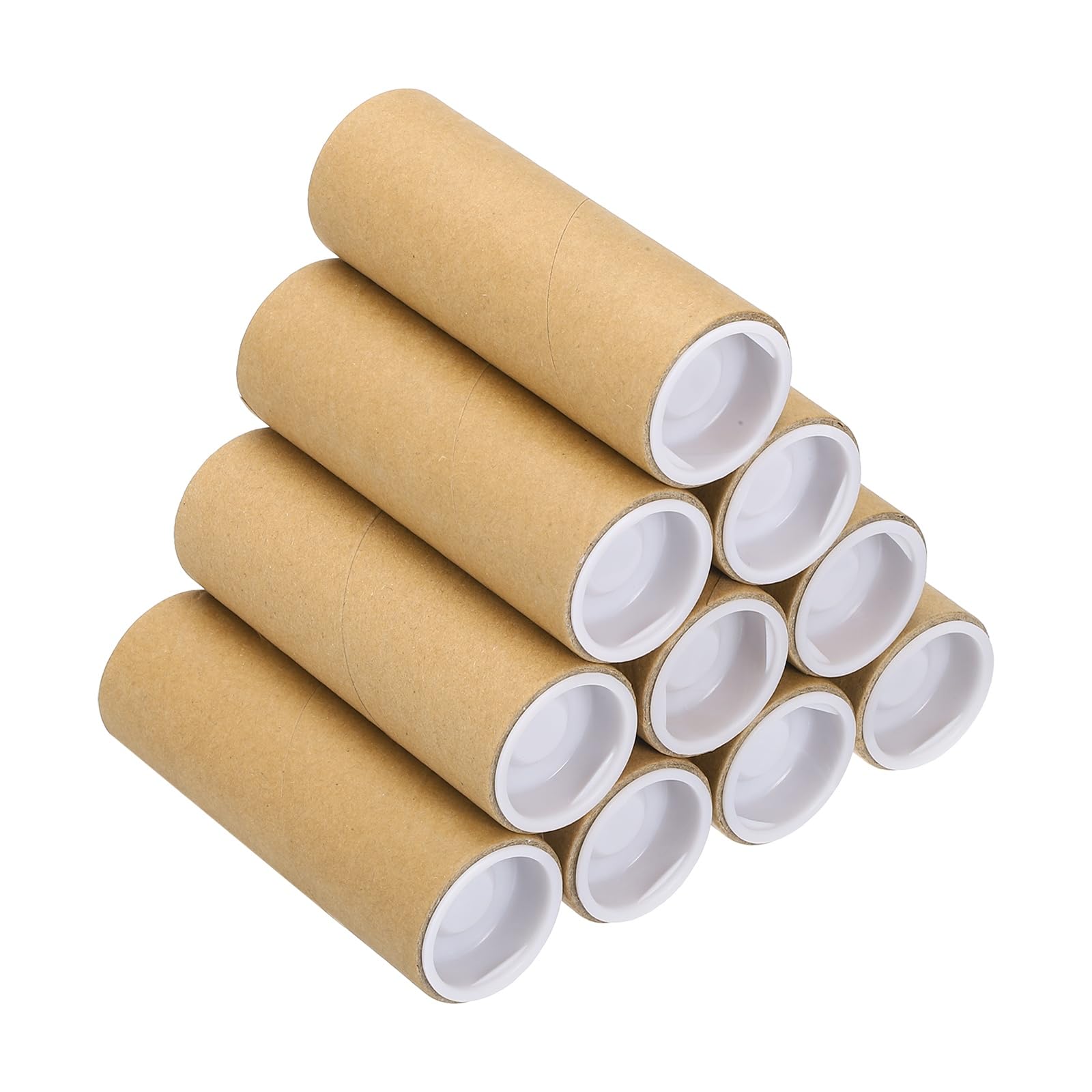PATIKIL Postal Tube, (100 x 30mm, Brown) (10 Set) Kraft Mailing Tubes Poster Packaging Tube with Caps, Suit for - Shipping Storing Protecting Posters/Artwork Documents/Blueprint — image 1