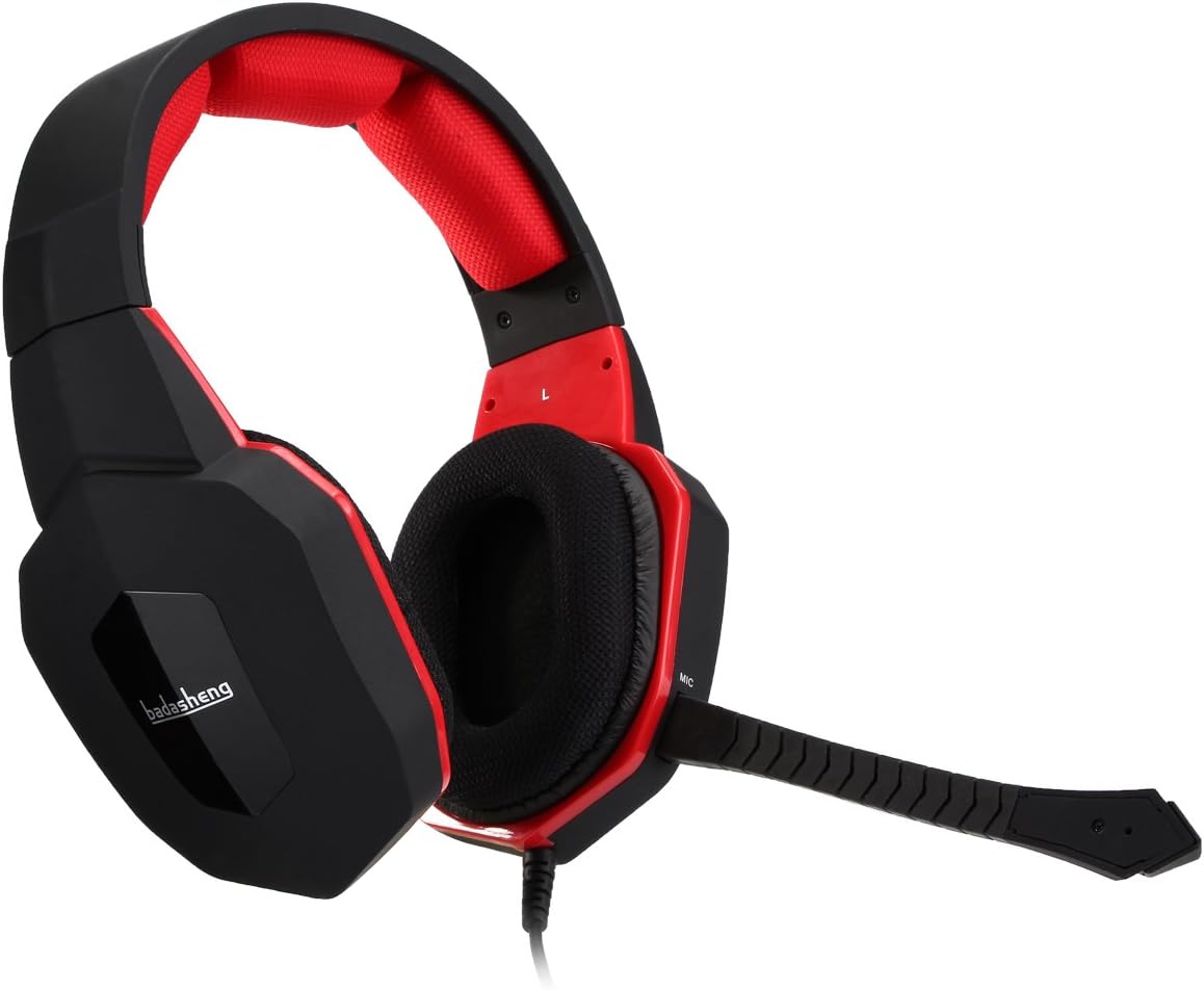 badasheng Stereo Gaming Headset for PS4 Xbox one PC USB Gaming Headphones for Xbox 360 PS3 with Detachable Microphone (Red)