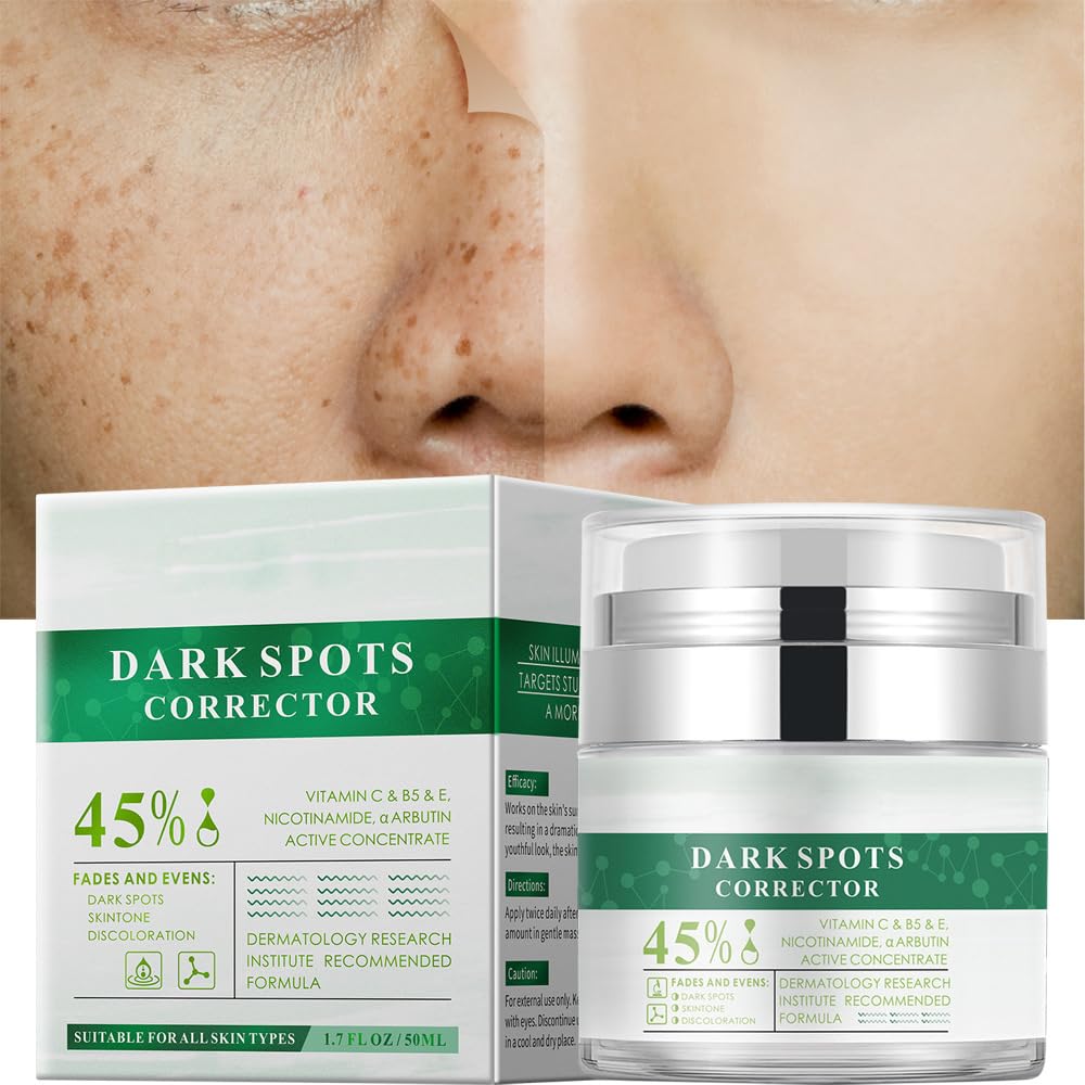 Dark Spot Remover for Face and Body,Dark Spot Corrector with Vitamin C,Nicotinamide,Sun Spot Remover Cream for All Skin Types,Fade Age Spots,Melasma, Freckle, Blemish Reducer,1.7 Oz