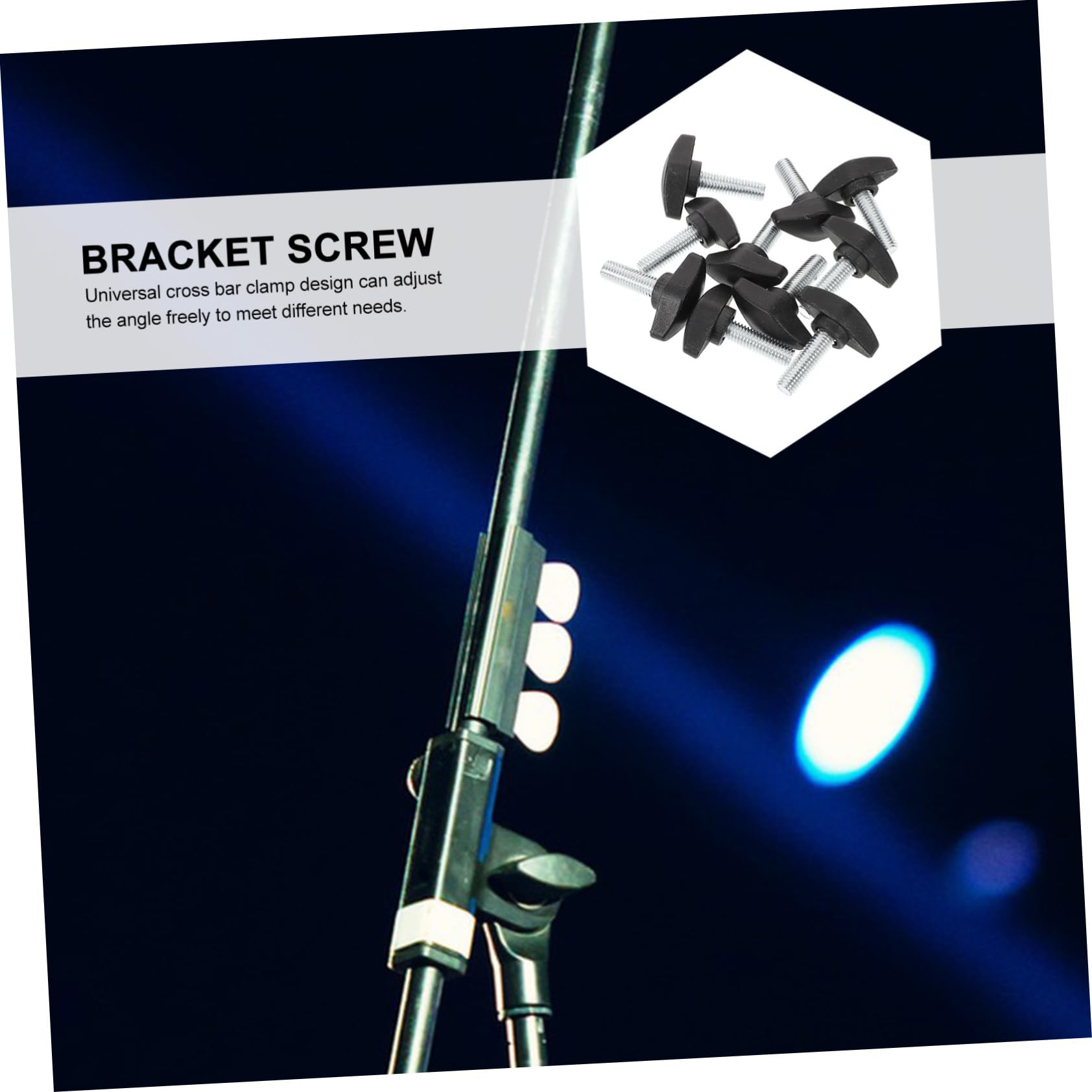 OFFSCH 10pcs Microphone Mount Clamp Screws for Stand Mic Clip Screw M8x25-36 Head Diameter Easy Installation Non-slip Grip Universal Fit