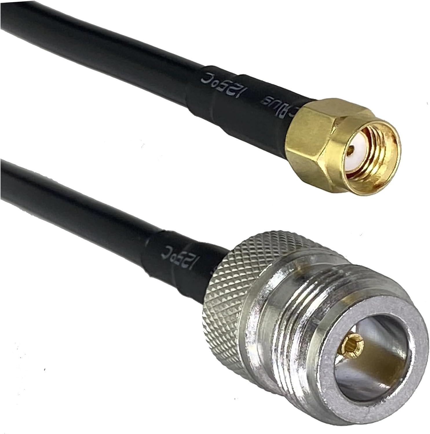 RG58 Cable N-Type Female Jack to RP SMA Male Jack Connector Crimp Coaxial Patch Cord Pigtail Straight 6 Inch ~ 20 Meters(2FT (60CM))