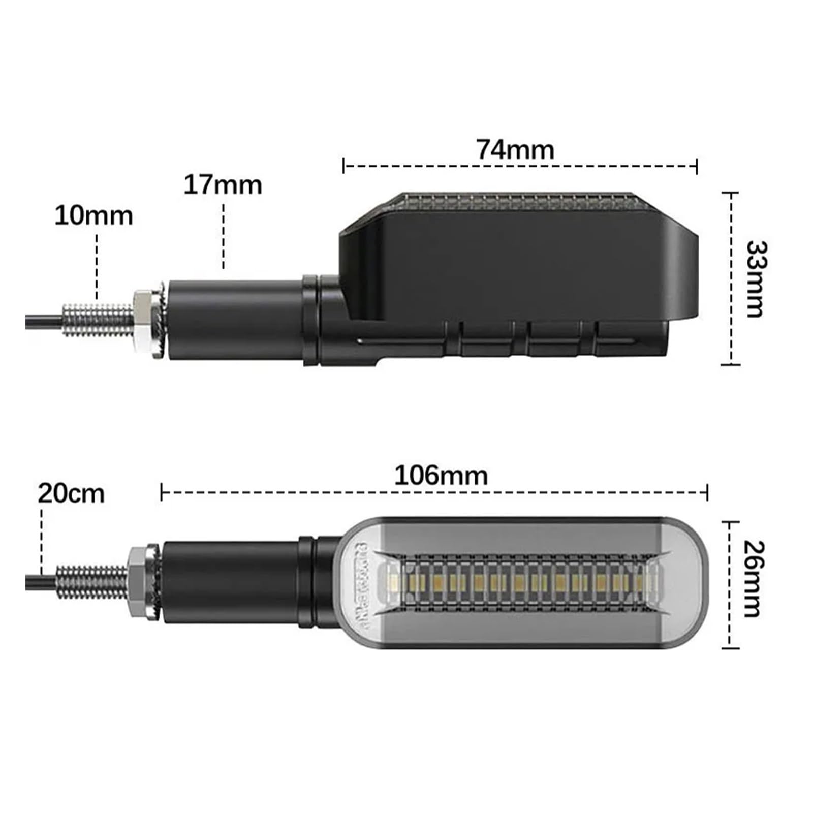 Intermitentes LED para Motocicleta con Relé LED Integrado, Intermitentes Freno Motocicleta, Intermitentes Universales M10, Resistentes Al Agua señal luz traseras
