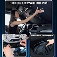 Vista 4 de Parasol para parabrisas de automóvil, ajuste personalizado para Cadillac XT5 2017-2023, plegable, para ventana delantera, accesorios interiores