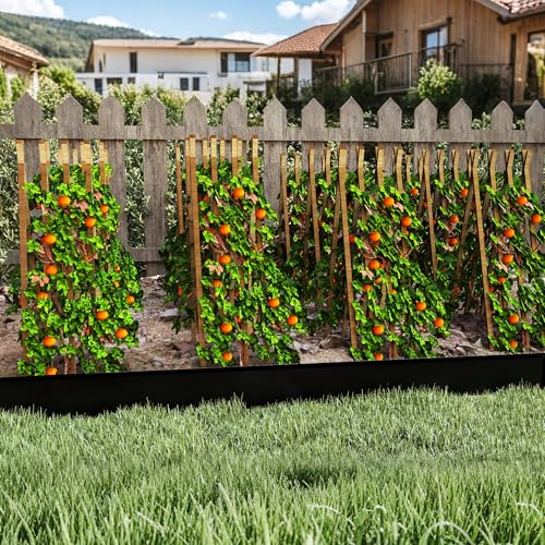 Aufun Flexible Rasenkante verzinkt Edelstahl 20M Mähkante Metall mit 100 Erdanker, Höhe 100 mm Wetterbeständige Rasenabgrenzung Beeteinfassung, Landschaftskante, Terrassenplattenkanten, Schwarz